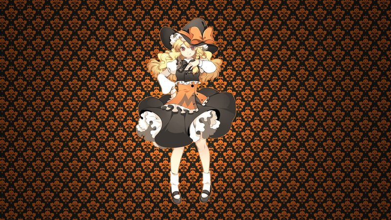 Anime Girl in Witch Costume — Black, Playful, Autumn, Witch Hat