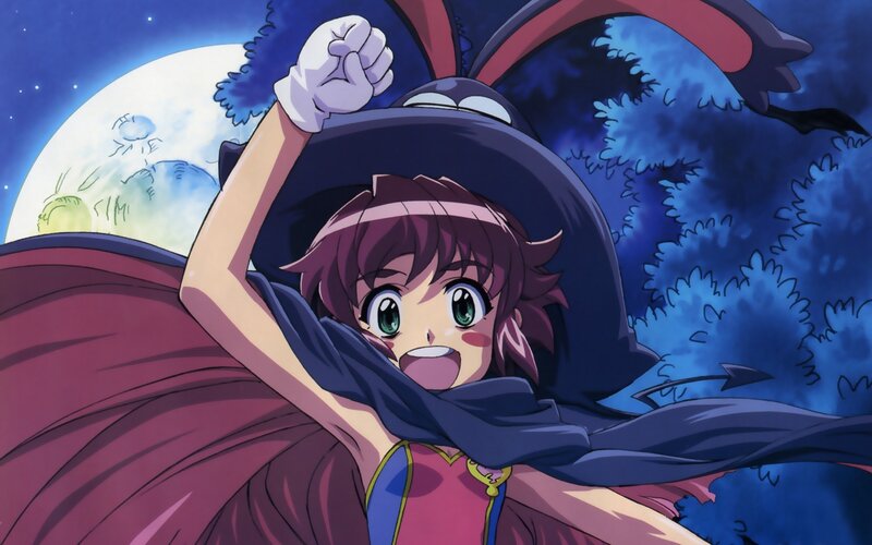 Anime Girl in Witch Costume — Blue, Dramatic