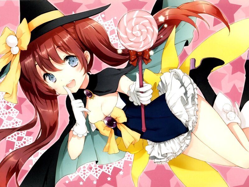 Anime Girl in Witch Costume — Pink