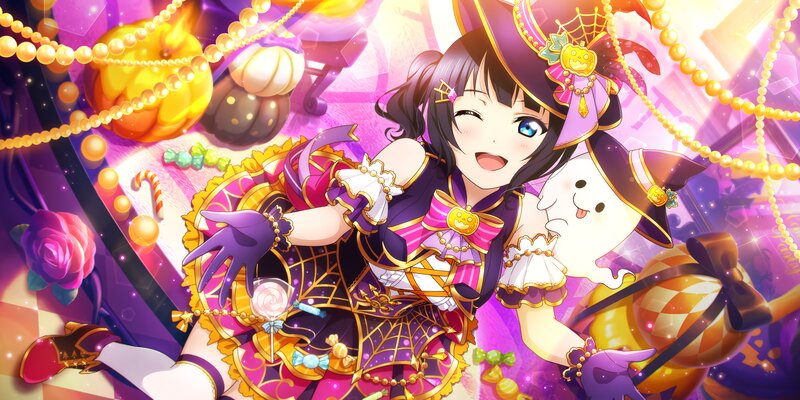Anime Girl in Witch Costume — Purple, Festive, Pumpkin