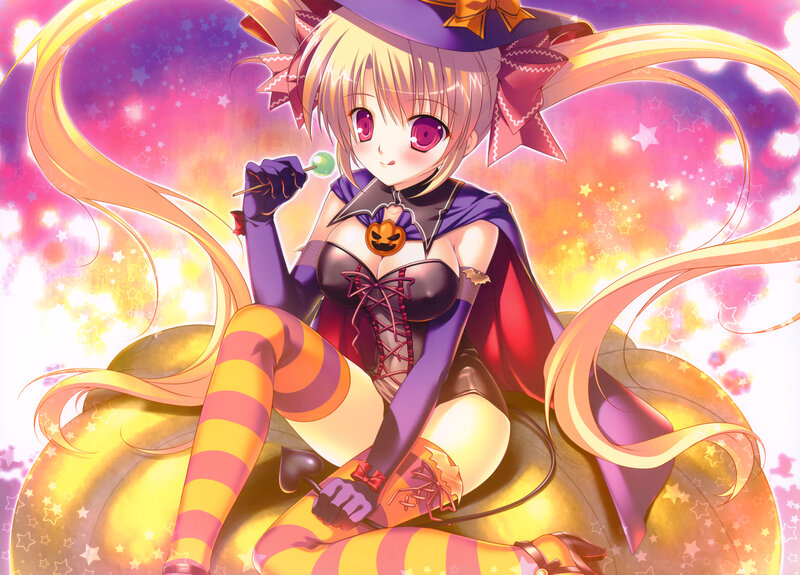 Anime Girl in Witch Costume — Purple, Festive