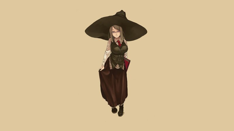 Anime Girl in Witch Hat — Brown