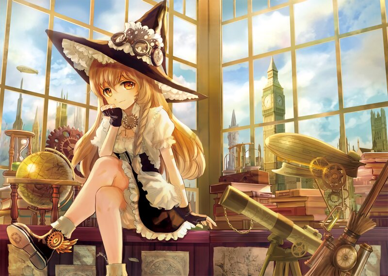 Anime Girl in Witch Hat — Gold