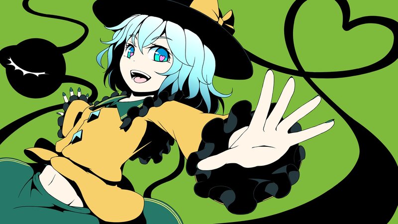 Anime Girl in Witch Hat — Green, Playful