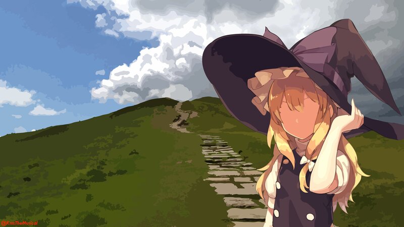 Anime Girl in Witch Hat — Green, Serene
