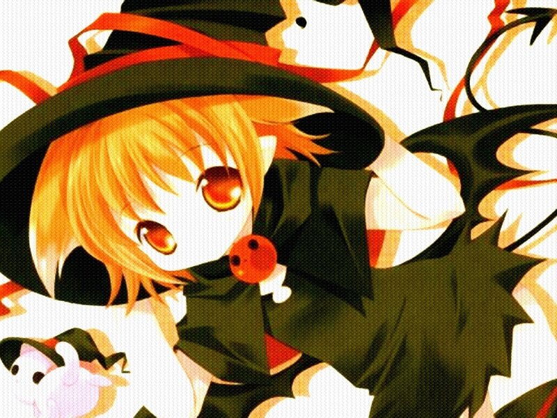 Anime Girl in Witch Hat — Green