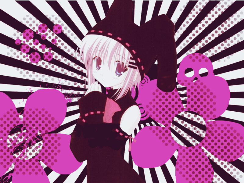 Anime Girl in Witch Hat — Pink