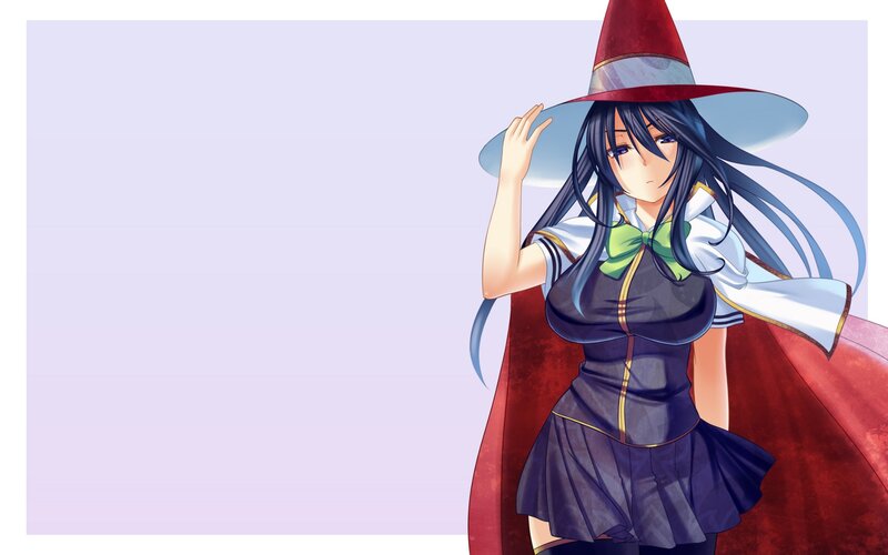 Anime Girl in Witch Hat — Purple, Calm