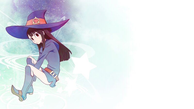 Anime Girl in Witch Hat — Purple, Dreamy
