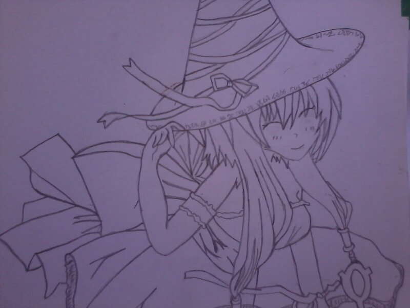 Anime Girl in Witch Hat — Purple