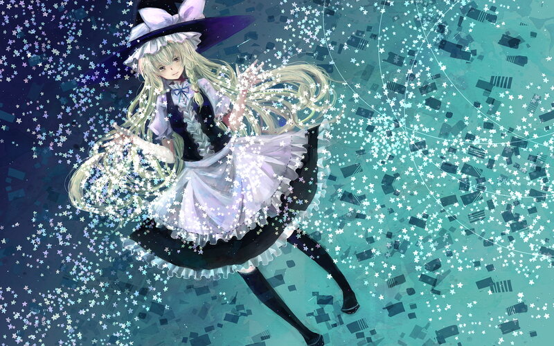 Anime Girl in Witch Outfit — Blue
