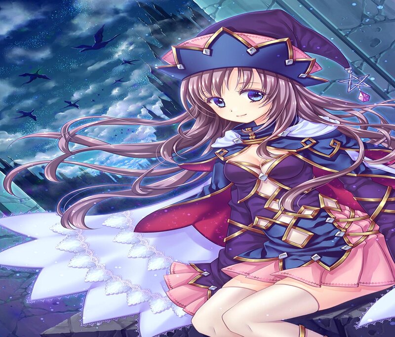 Anime Girl in Witch Outfit — Purple, Dramatic