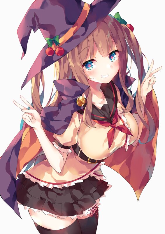 Anime Girl in Witch Outfit — Purple, Playful