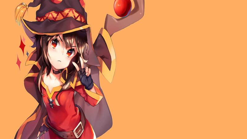Anime Girl in Wizard Outfit — Orange