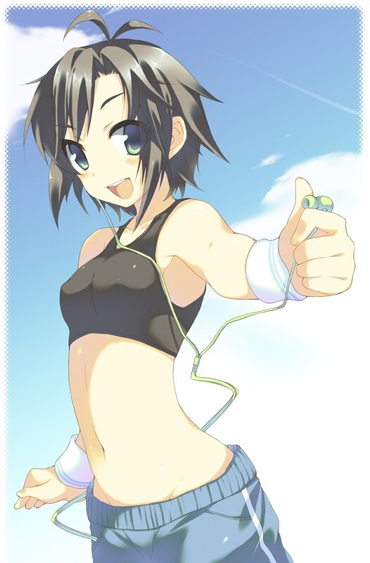 anime girl in workout clothes
