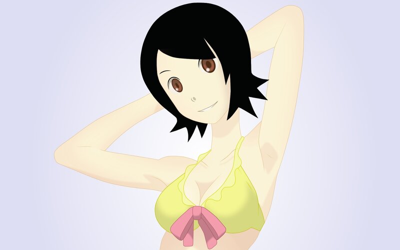 anime girl in yellow bikini
