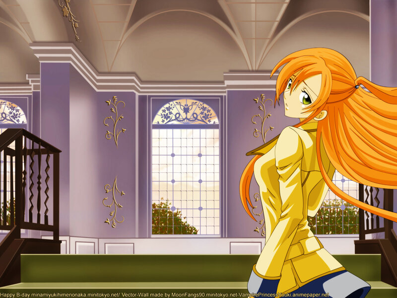 anime girl in yellow coat