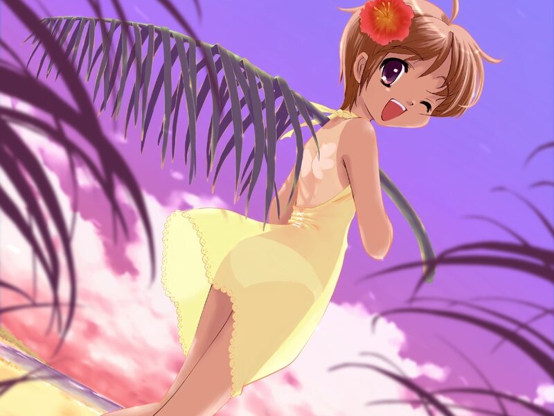 anime girl in yellow dress