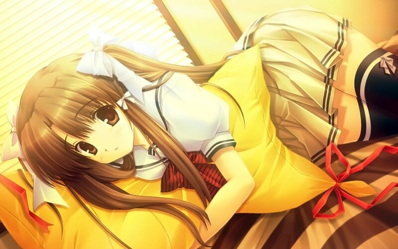 anime girl in yellow dress