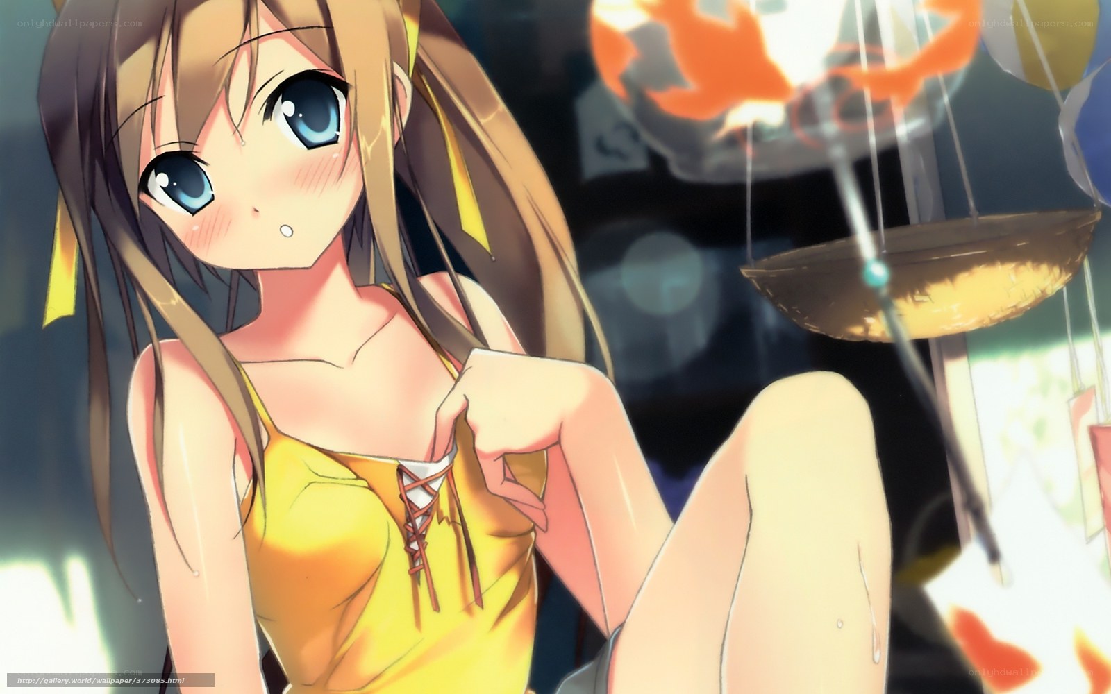 anime girl in yellow dress