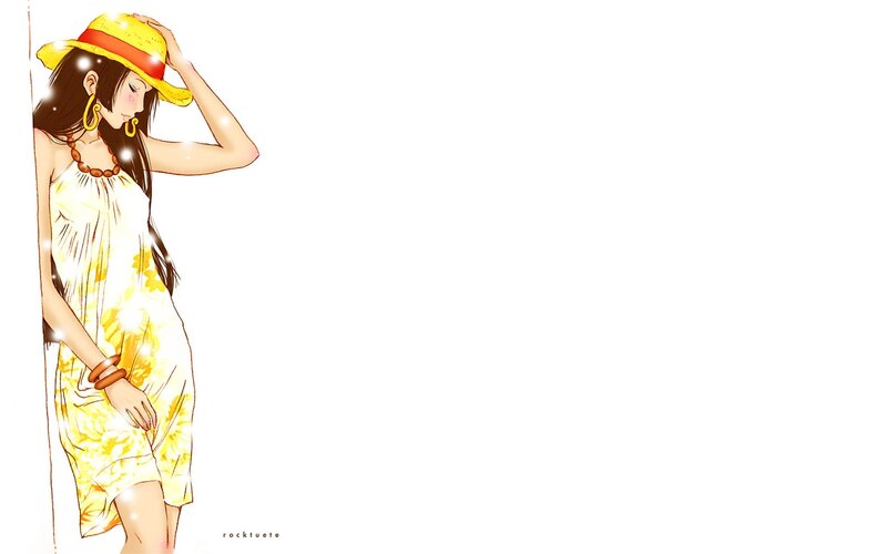 anime girl in yellow dress