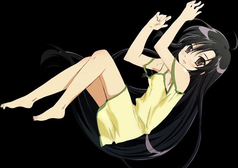 Anime Girl in Yellow Dress — Black
