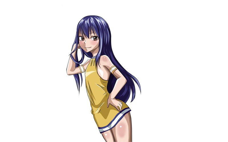 Anime Girl in Yellow Dress — Blue, Playful