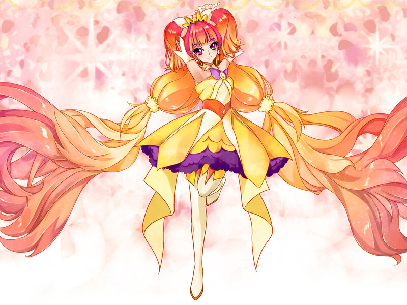 Anime Girl in Yellow Dress — Bright, Cheerful