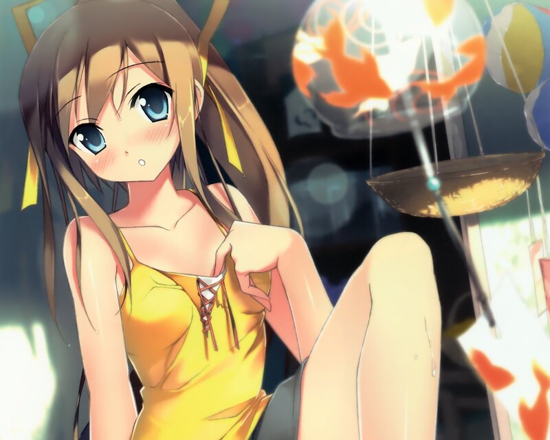Anime Girl in Yellow Dress — Calm, Night