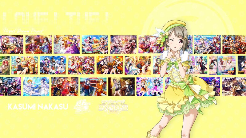Anime Girl in Yellow Dress — Cheerful, Collage