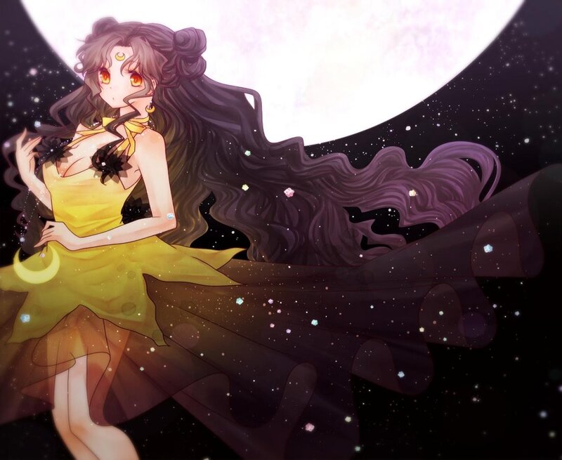Anime Girl in Yellow Dress — Dramatic, Night