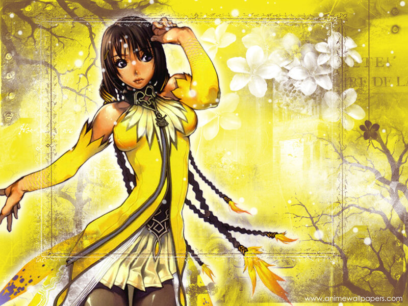 Anime Girl in Yellow Dress — Dreamy, Spring