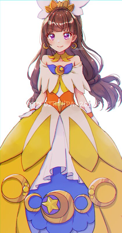 Anime Girl in Yellow Dress — Happy