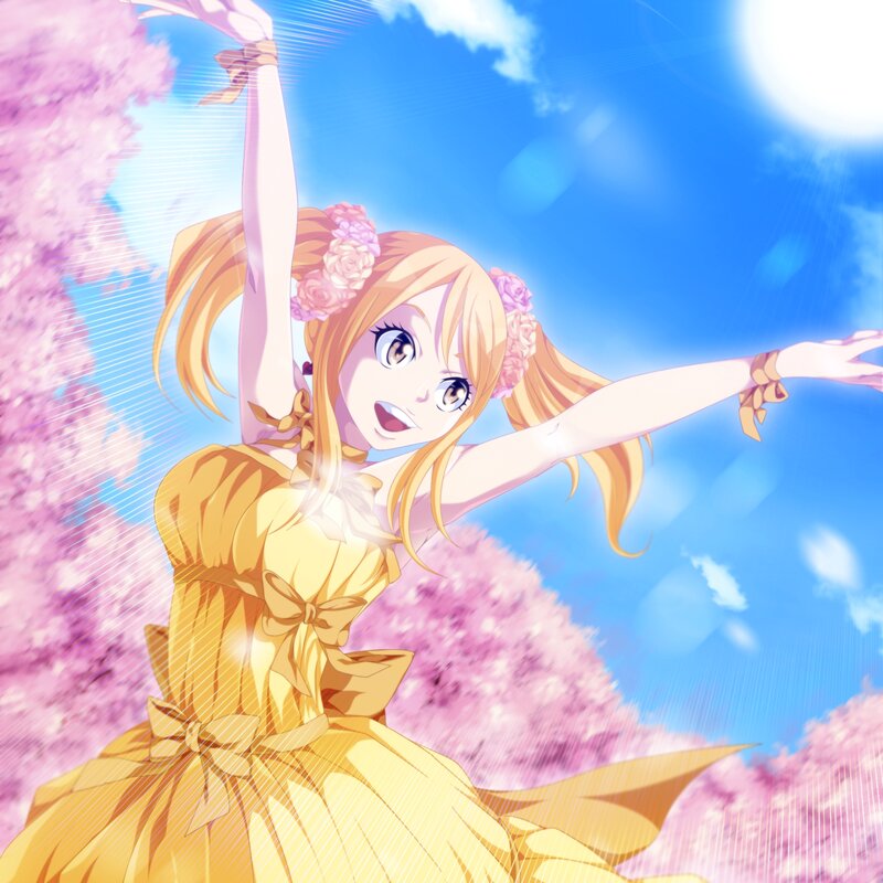 Anime Girl in Yellow Dress — Joyful