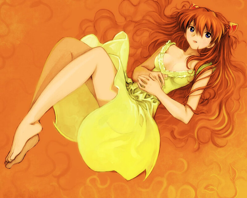 Anime Girl in Yellow Dress — Orange, Calm