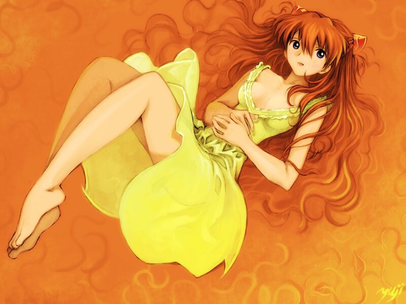 Anime Girl in Yellow Dress — Orange