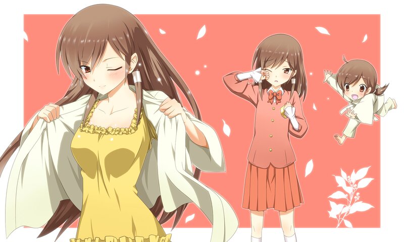 Anime Girl in Yellow Dress — Pink