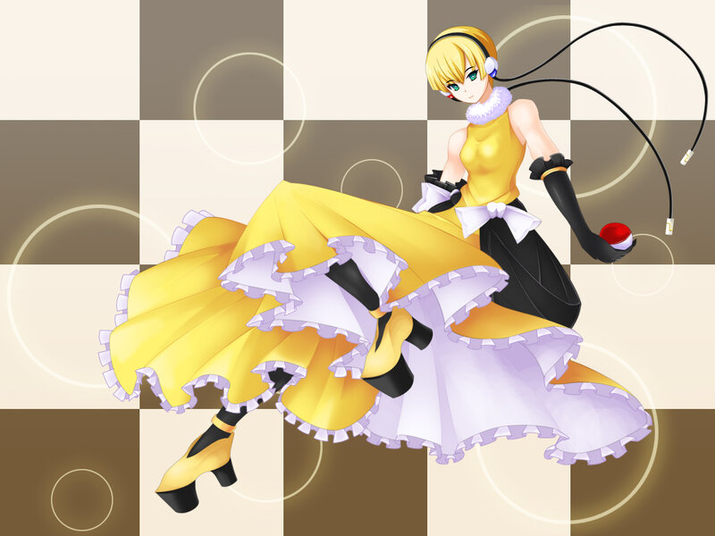 Anime Girl in Yellow Dress — Playful