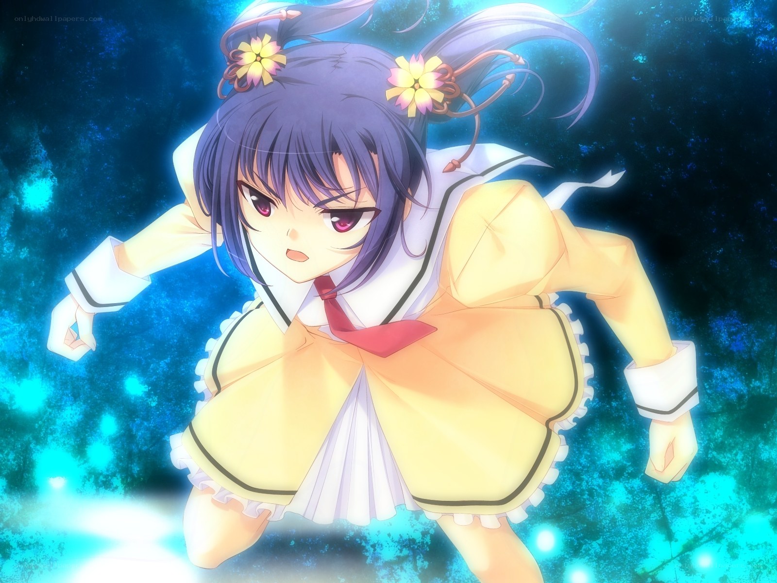 anime girl in yellow dress