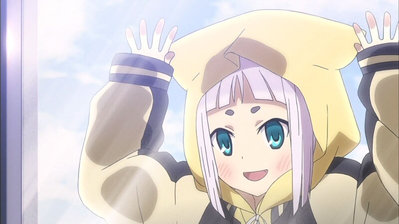 Anime Girl in Yellow Hoodie — Cheerful