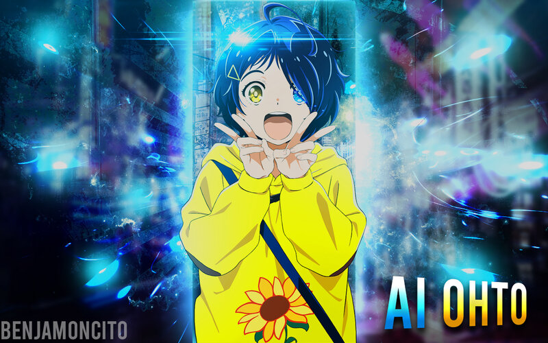 Anime Girl in Yellow Hoodie — Energetic