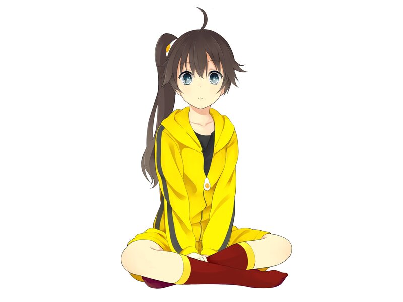Anime Girl in Yellow Hoodie — Neutral