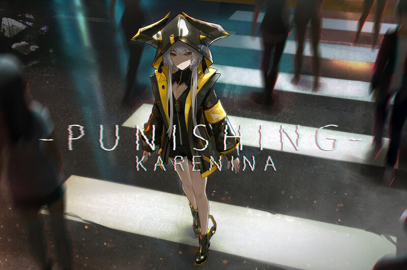Anime Girl in Yellow Jacket — Black, Dramatic