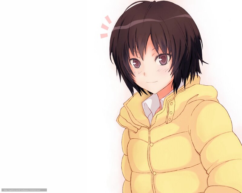 Anime Girl in Yellow Jacket — Cheerful