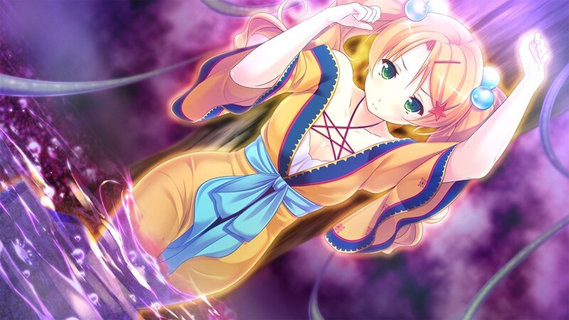 anime girl in yellow kimono