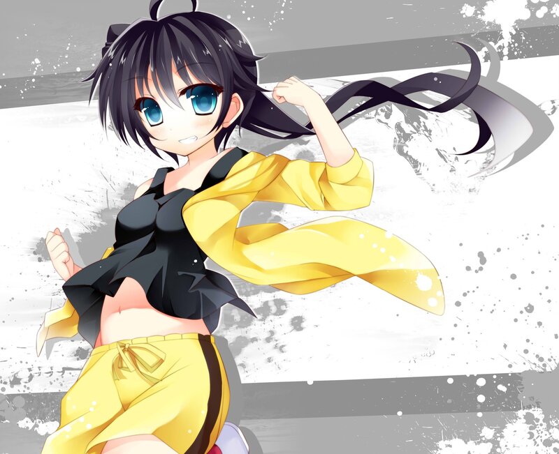 Anime Girl in Yellow Outfit — Dynamic