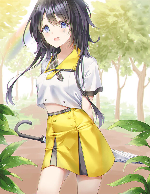 Anime Girl in Yellow Outfit — Serene, Afternoon