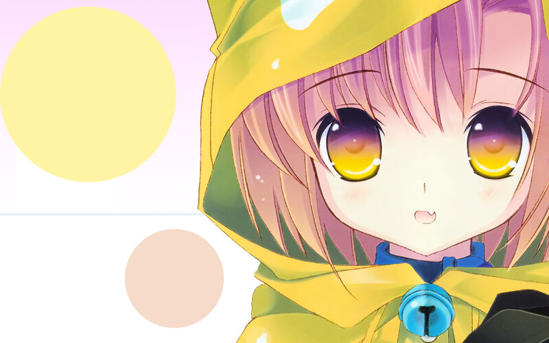 anime girl in yellow raincoat