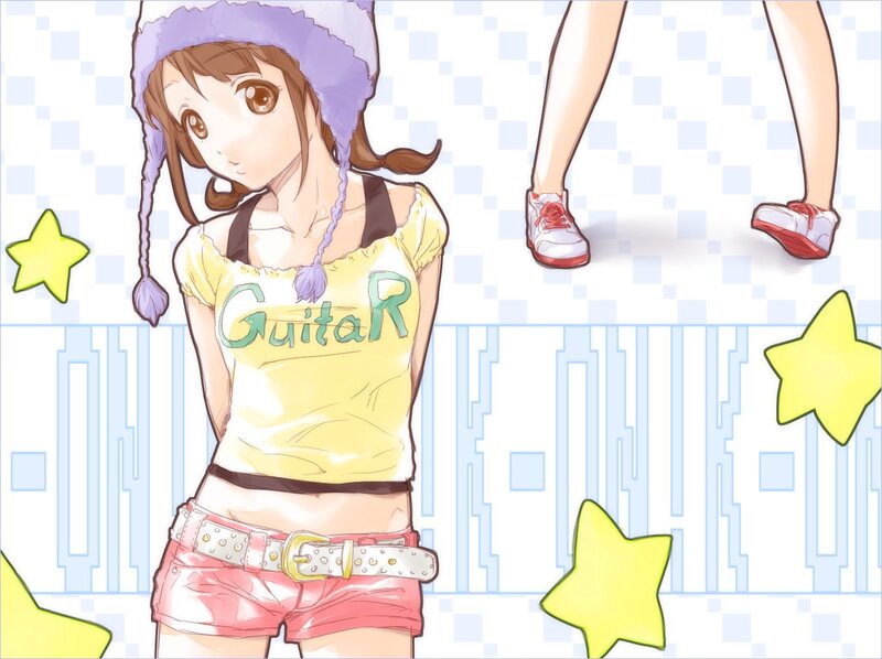 Anime Girl in Yellow Shirt — Playful