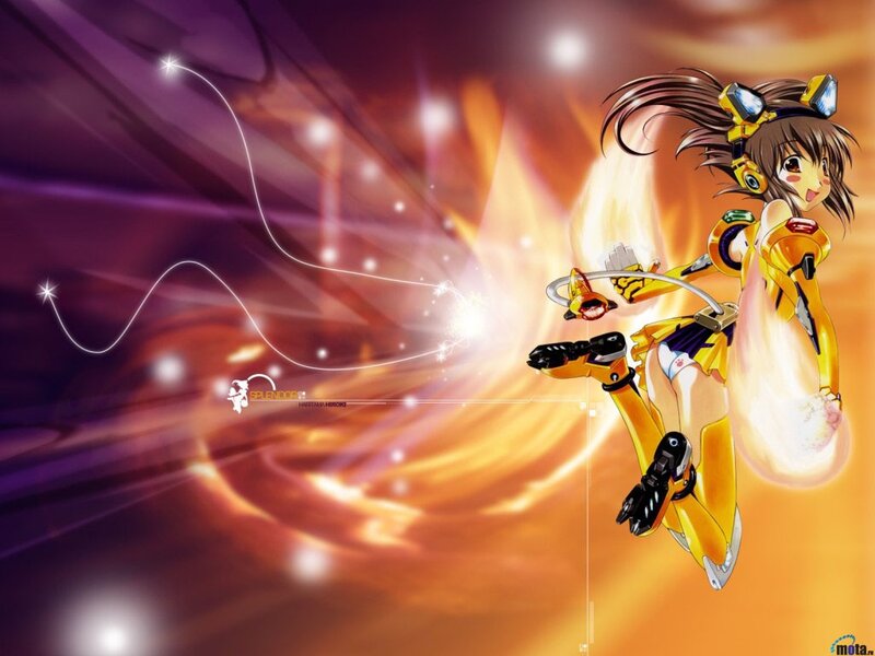 anime girl in yellow suit